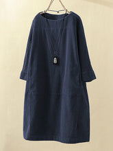 10 Colors Vintage Solid Color Split-Joint Mini Dress Corduroy Dress